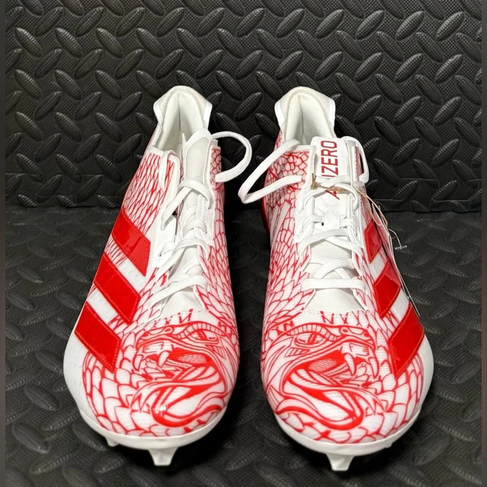 Adidas‎ ADIZERO Electric 2 Football Cleats White Orange Mens Size 12